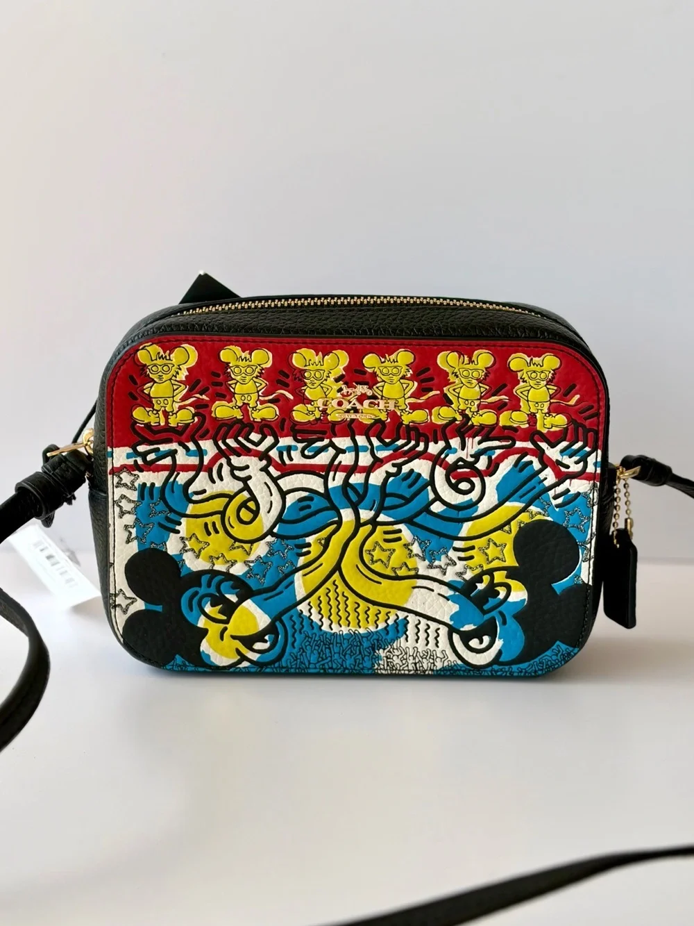 Coach Disney Mickey Mouse X Keith Haring Mini Camera Crossbody Bag